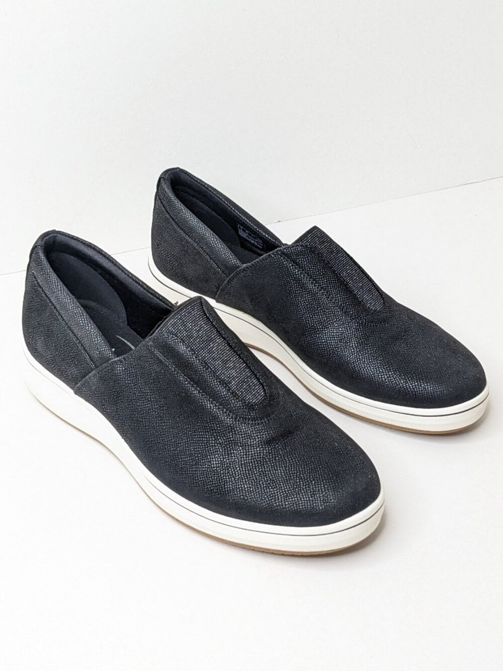 Clarks Breeze Sky Ria Slip-On Shoes Black Womens 9.5